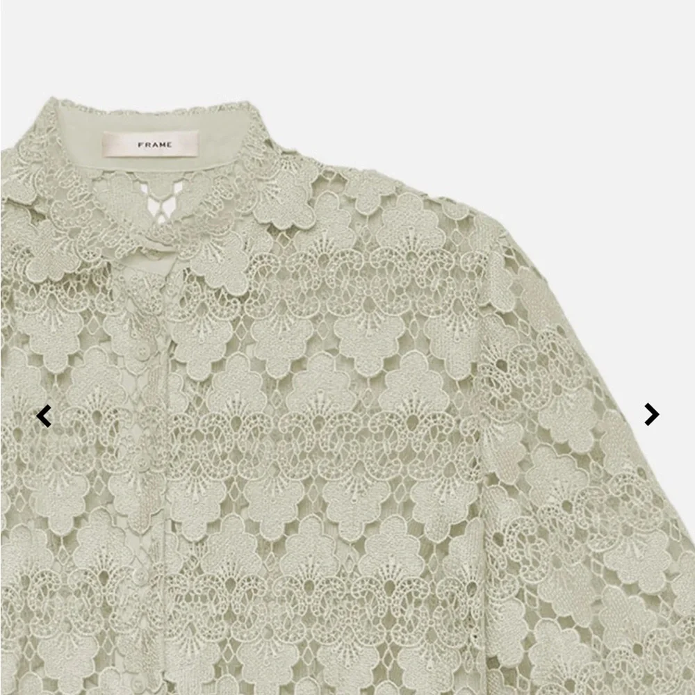 Frame Denim Lace Button Up Shirt - Light Green - Picture 3 of 5